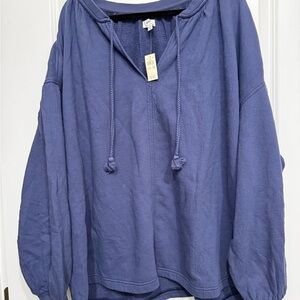 Aerie deep blue v-neck sweatshirt